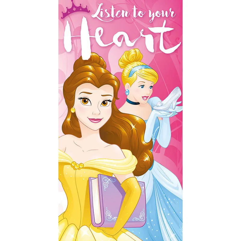 DISNEY PRINCESS LISTEN TO YOUR HEART COTTON TOWEL