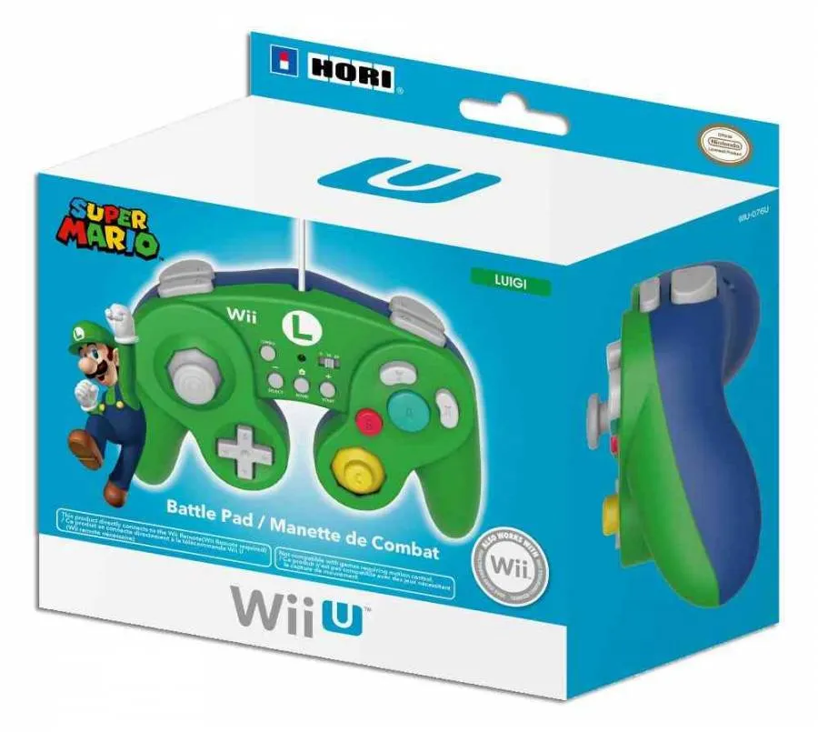 HORI BATTLE PAD FOR WII U LUIGI VERSION WITH TURBO