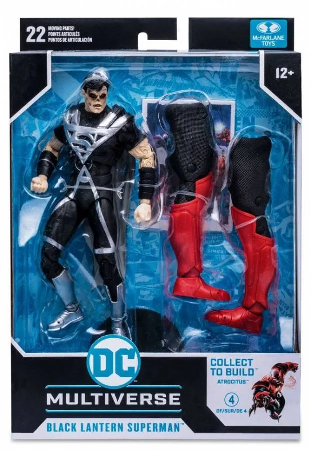 DC MULTIVERSE BUILD A ACTION FIGURE BLACK LANTERN SUPERMAN (BLACKEST NIGHT) 18 CM