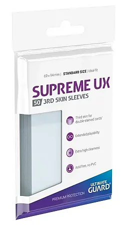 ULTIMATE GUARD SUPREME UX 3RD SKIN SLEEVES STANDARD SIZE TRANSPARENT (50) (OVERSLEEVES)