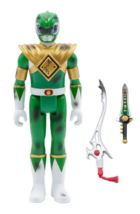 MIGHTY MORPHIN POWER RANGERS REACTION ACTION FIGURE GREEN RANGER (BATTLE DAMAGED) 10 CM