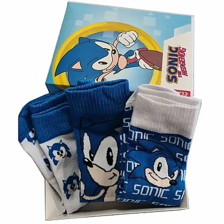SONIC THE HEDGEHOG ASSORTED 3 PACK SOCKS ADULT