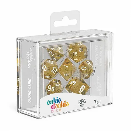 OAKIE DOAKIE DICE RPG SET SPECKLED - ORANGE (7)