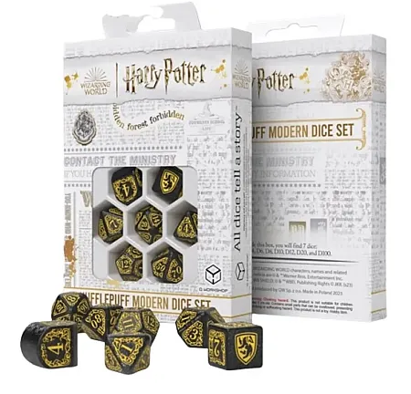HARRY POTTER DICE SET HUFFLEPUFF MODERN DICE SET - BLACK (7)