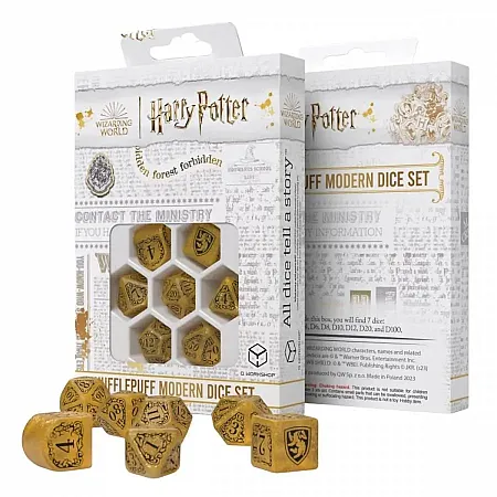HARRY POTTER DICE SET HUFFLEPUFF MODERN DICE SET - YELLOW (7)