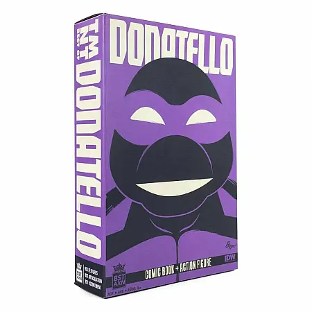 TEENAGE MUTANT NINJA TURTLES BST AXN X IDW ACTION FIGURE & COMIC BOOK DONATELLO EXCLUSIVE 13 CM