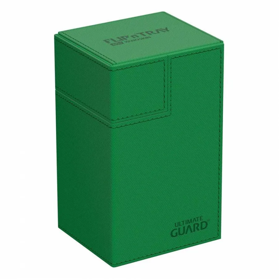 ULTIMATE GUARD FLIP N TRAY DECK CASE 80+ STANDARD SIZE XENOSKIN MONOCOLOR GREEN