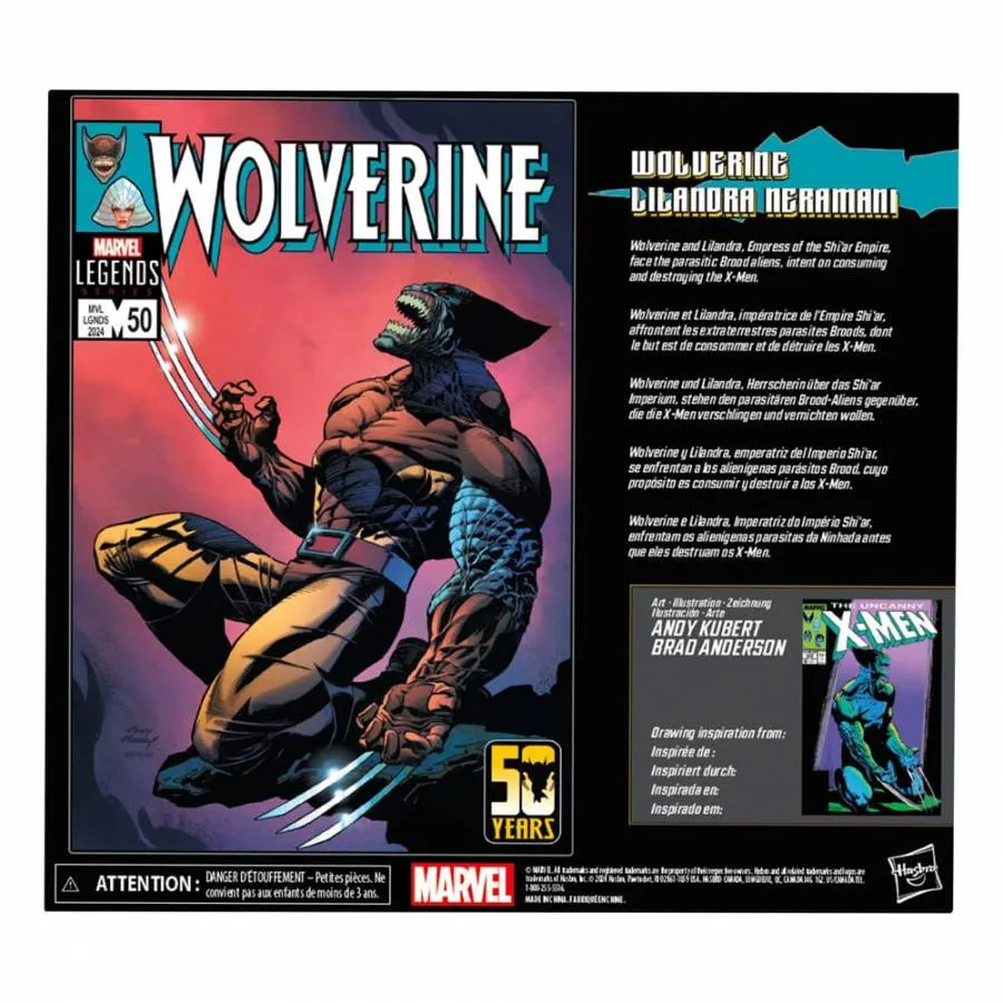 WOLVERINE 50TH ANNIVERSARY MARVEL LEGENDS ACTION FIGURE 2-PACK WOLVERINE & LILANDRA NERAMANI 15 CM