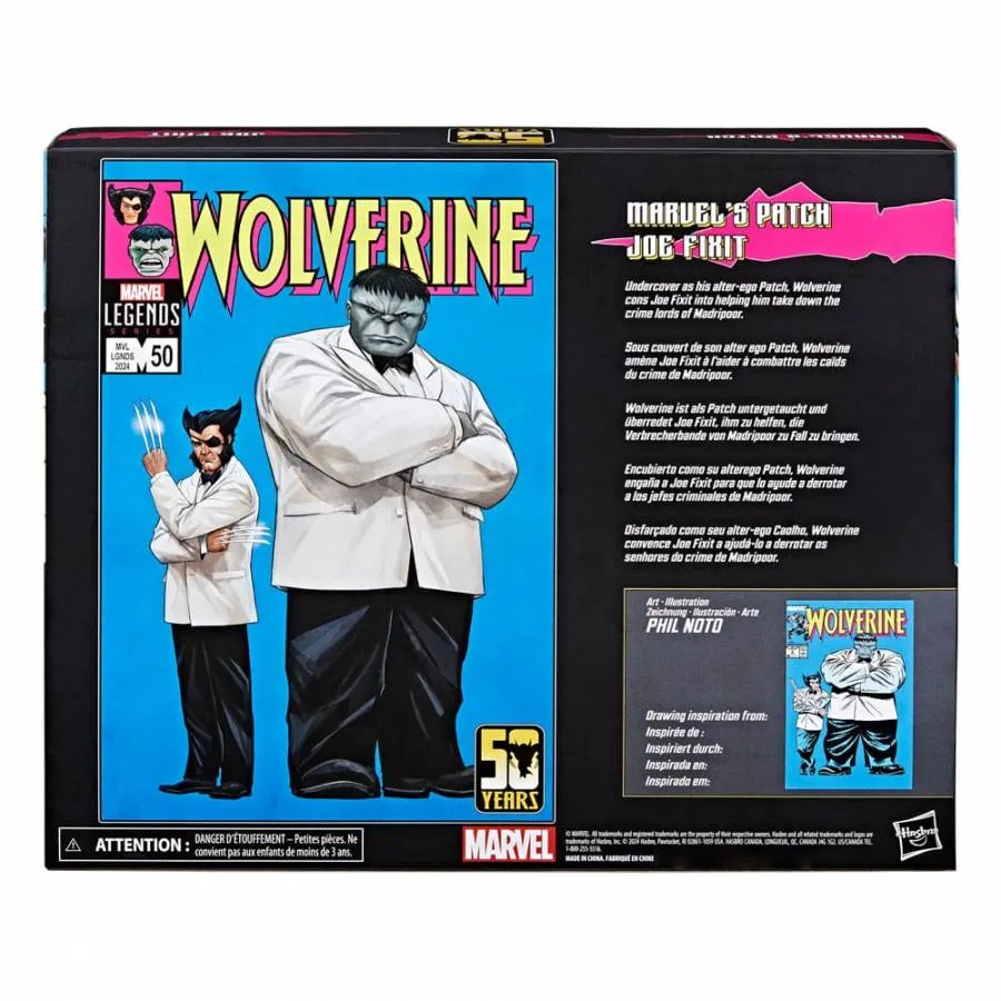WOLVERINE 50TH ANNIVERSARY MARVEL LEGENDS ACTION FIGURE 2-PACK MARVEL'S PATCH & JOE FIXIT 15 CM