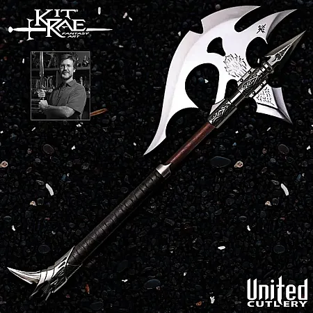 KIT RAE SWORDS OF THE ANCIENTS REPLICA 1/1 BLACK LEGION WAR AXE 91 CM