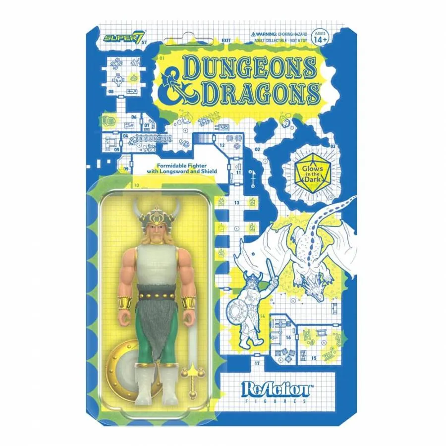 DUNGEONS & DRAGONS REACTION ACTION FIGURE WAVE 04 RED BOX FIGHTER GLOW IN THE DARK 10 CM