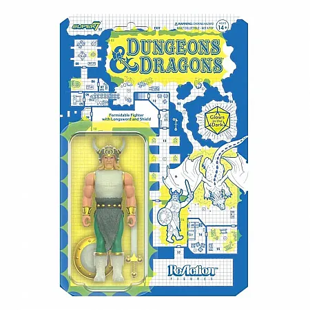 DUNGEONS & DRAGONS REACTION ACTION FIGURE WAVE 04 RED BOX FIGHTER GLOW IN THE DARK 10 CM