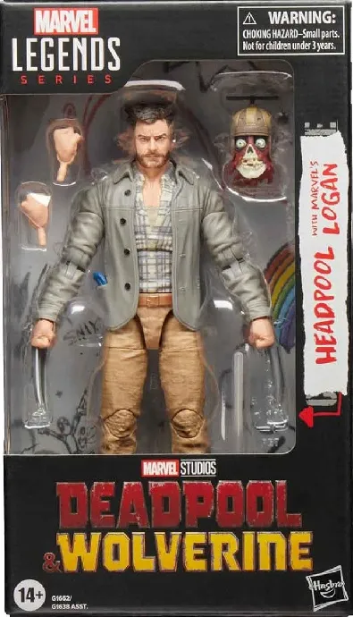 MARVEL LEGENDS DEADPOOL & WOLVERINE ACTION FIGURE HEADPOOL WITH MARVEL'S LOGAN 15 CM