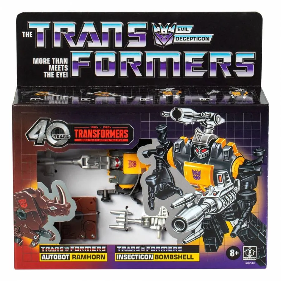 THE TRANSFORMERS RETRO G1 ACTION FIGURE 2-PACK AUTOBOT RAMHORN & INSECTICON BOMBSHELL