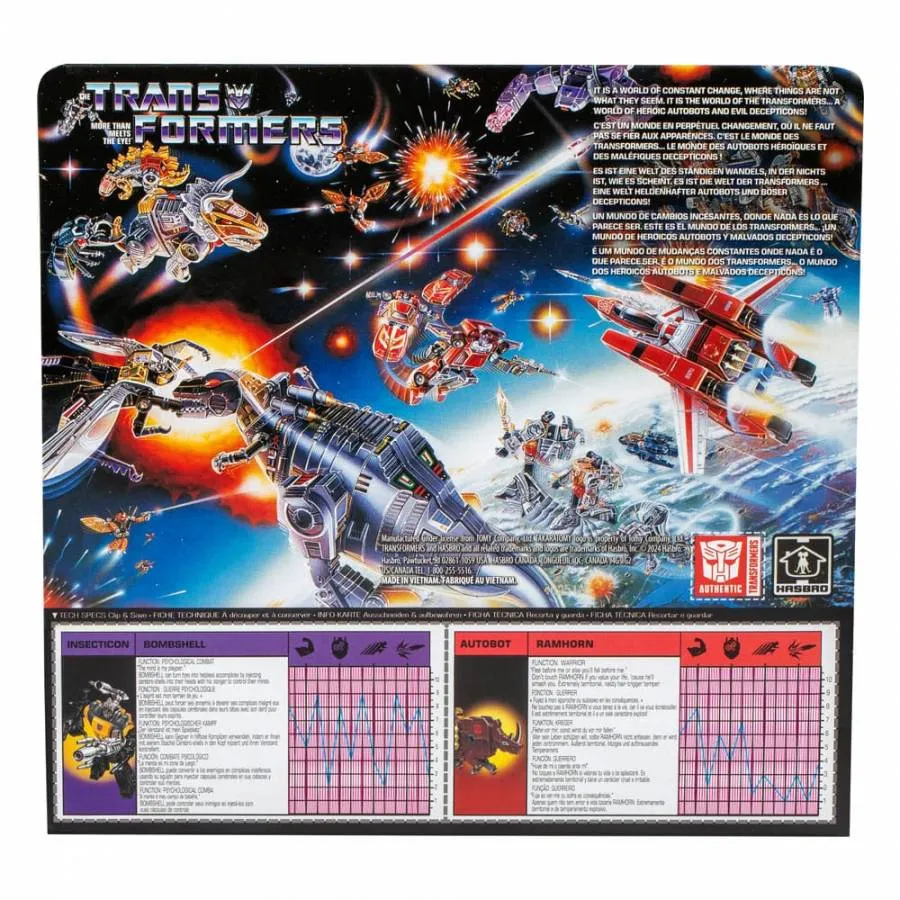 THE TRANSFORMERS RETRO G1 ACTION FIGURE 2-PACK AUTOBOT RAMHORN & INSECTICON BOMBSHELL