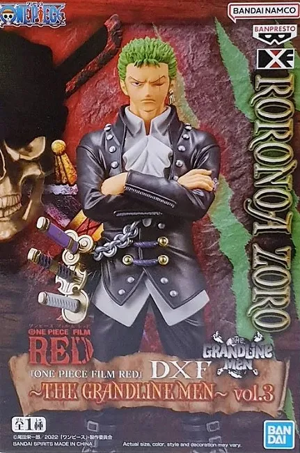 ONE PIECE FILM RED BANPRESTO DXF - THE GRANDLINE MEN VOL. 3 FIGURE RORONOA ZORO 17 CM