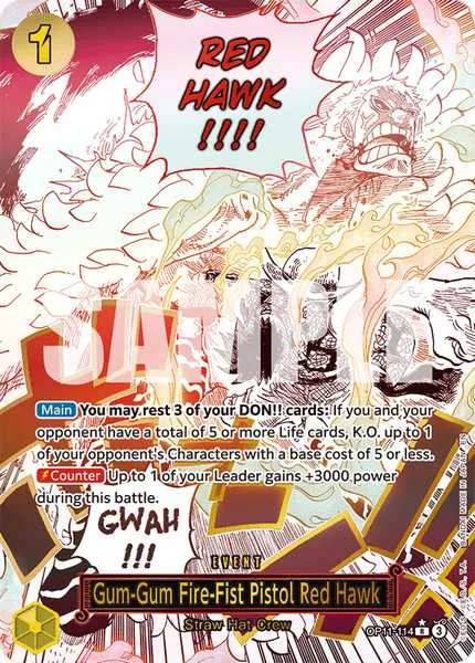 Gum-Gum Fire-Fist Pistol Red Hawk - OP11-114 - Alternate Art