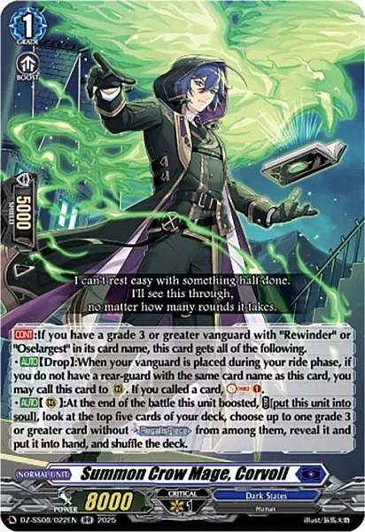 Summon Crow Mage, Corvoll - DZ-SS08-022 - Double Rare