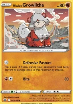 Hisuian Growlithe (ASR 070) - Common (Foil)