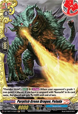 Purplish Green Dragon, Peluda - DZ-TB01-H72 - Holo