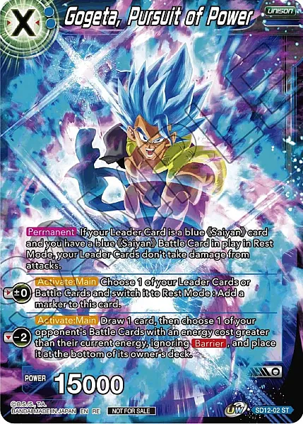 Gogeta, Pursuit of Power - SD12-105 - Starter Rare (Silver Foil Championship)