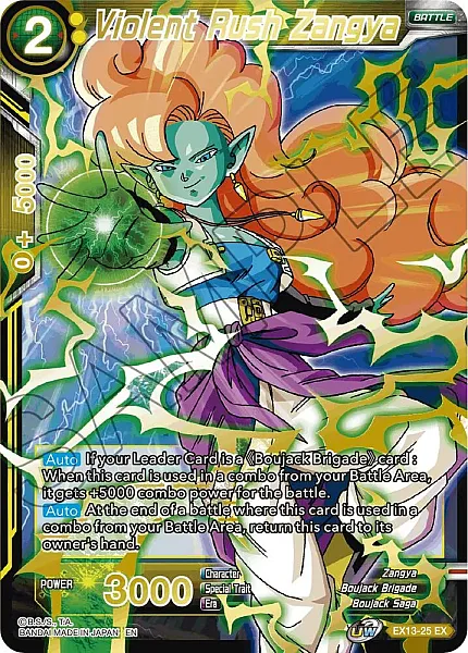 Violent Rush Zangya - EX13-25 - Expansion Rare (Gold Foil)