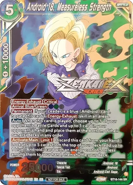 Android 18, Measureless Strength - BT18-144 -- Super Rare