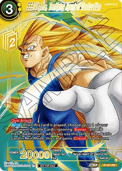 SS3 Vegeta, Terrifying Agent of Destruction - P-477 -- Promo (Winner Gold Foil)