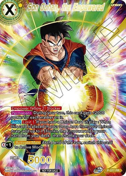 Son Gohan, the Empowered - P-377 -- Promo (Winner Gold Foil)