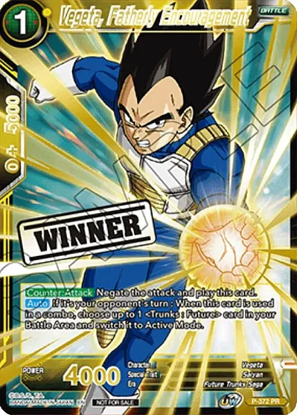 Vegeta, Fatherly Encouragement - P-372 - Promo (Winner Gold Foil)