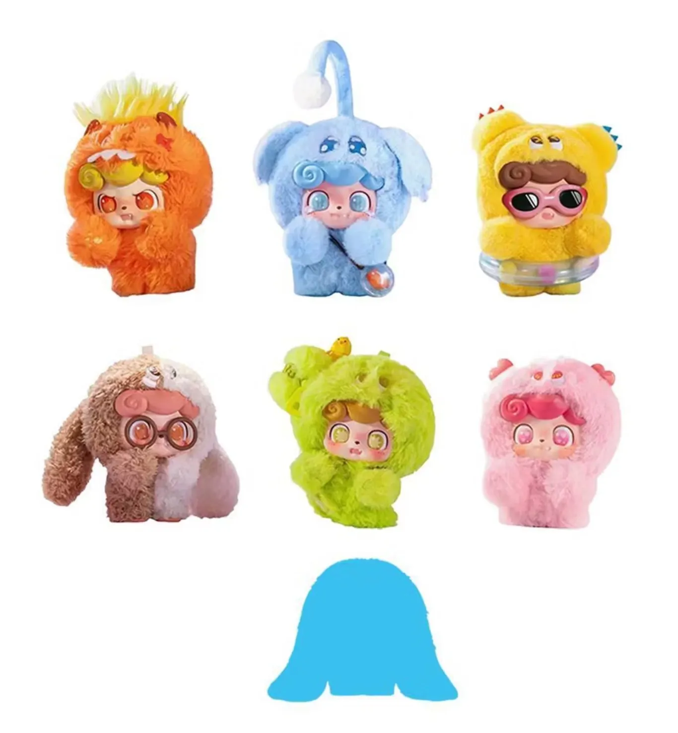 QKID EMOTIONAL HAIRY MONSTERS PLUSH BLIND BOX FIGURE 14 CM