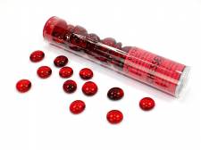 CHESSEX GAMING GLASS STONES IN TUBE - CRYSTAL RED (40)