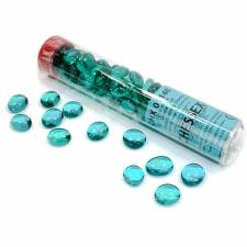 CHESSEX GAMING GLASS STONES IN TUBE - CRYSTAL TEAL (40)