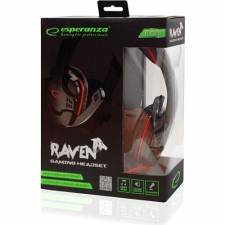 ESPERANZA HEADPHONES WITH MICROPHONE FOR PLAYERS RAVEN RED