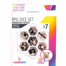 GAMEGENIC - EMBRACED SERIES - SHIELD & WEAPONS - RPG DICE SET (7PCS)