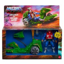 MASTERS OF THE UNIVERSE ORIGINS MEKANECK ACTION FIGURE & GROUND RIPPER VEHICLE 14 CM